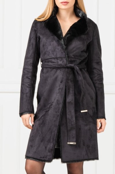 Kabát Liu Jo v čiernej farbe s kožušinkou vo vnútri 44