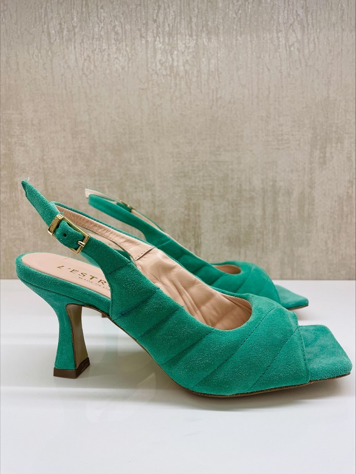 Zelené kožené sandalky Lestrosa 36